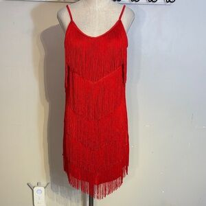 Red Fringe Dress XL